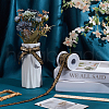 WADORN 10Yards Gold Stamping Flower Polyester Elastic Cord OCOR-WR0001-49A-5