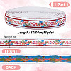 AHADERMAKER 11 Yards Polycotton(Polyester Cotton) Embroidery Flower Ribbon OCOR-GA0001-98B-2