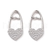 Brass Micro Pave Clear Cubic Zirconia Pendants KK-E068-VF193-2