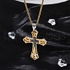 304 Stainless Steel Pendant Necklaces NJEW-H058-04GP-2