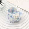 Heart with Bowknot Cellulose Acetate(Resin) Claw Hair Clips PW-WG50019-08-1