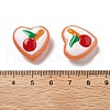 Handmade Lampwork Enamel Beads Heart with Cherry LAMP-V001-06B-4