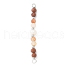 Faceted Round Natural Carnelian & Red Jasper & Potato Natural Cultured Freshwater Pearl Beaded Connector Charms PALLOY-JF03532-01-1