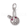 Brass Micro Pave Clear Cubic Zirconia Charms KK-I668-04P-1
