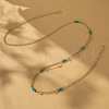 Brass & Round Glass Seed Beaded Tassel Waist Belly Chains for Women FS-WGA0075-01-4