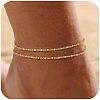 Brass Layered Satellite Chain Double Layer Anklets for Women FS-WG032DF-01-1