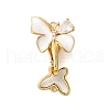 Brass Micro Pave Clear Cubic Zirconia Fold Over Clasps KK-S382-16G-1