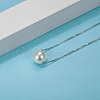 Elegant Stainless Steel 10mm Round Shell Pearl Bead Pendant Necklaces for Daily Wear DW4894-1-3