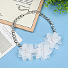 Alloy Resin 3 Flower Pendant Necklaces for Women FS-WG4A5FD-02-1