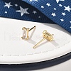 Brass Micro Pave Clear Cubic Zirconia Stud Earrings EJEW-R016-01G-03-2