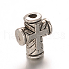 Cross Tibetan Style Alloy Beads TIBEB-O010-39AS-RS-2