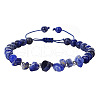 Natural Lapis Lazuli Round Beads & Chips Braided Bead Bracelets for Women Men MK7724-3-1