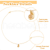 FIBLOOM 2Pcs 2 Colors Barss Shell Pendant Necklaces Set NJEW-FI0001-37-4