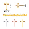 SUPERFINDINGS 24Pcs 3 Color Brass Tiny Cross Charms KK-FH0002-39-5