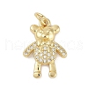 Rack Plating Brass Micro Pave Cubic Zirconia Pendants KK-H059-17G-1