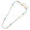 Bohemian Style Faceted Round Natural Mixed Stone Beaded Collar Necklaces UC9178-5