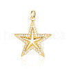 Brass Micro Pave Clear Cubic Zirconia Pendants ZIRC-OY001-11G-1