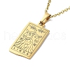 Rectangle with Twelve Constellations Pendant Necklaces NJEW-D069-01G-07-2