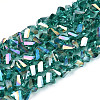 Electroplate Transparent Glass Beads Strands GLAA-N021-4mm-05-1