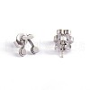 Cherry 304 Stainless Steel Ear Studs X-EJEW-F0075-106P-1