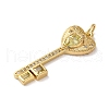 Rack Plating Brass Micro Pave Cubic Zirconia Pendants KK-U022-16-02-3