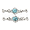 Brass Micro Pave Clear Cubic Zirconia Fold Over Clasps KK-U059-41P-02-1