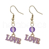 5 Pairs Valentine's Day Theme Alloy Enamel Dangle Earrings EJEW-JE06374-3