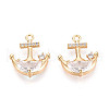 Brass Micro Pave Cubic Zirconia Pendants KK-N267-03A-G-1