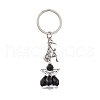 Glass & Tibetan Style Alloy Keychain KEYC-MZ00037-04-2