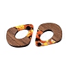 Transparent Resin and Walnut Wood Pendants RESI-T057-07M-3