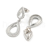 Teardrop Brass Pave Clear Cubic Zirconia Dangle Stud Earrings EJEW-M258-24P-2