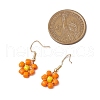 Glass Seed Flower Dangle Earrings EJEW-JE06152-3