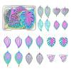 20Pcs 10 Styles Ion Plating(IP) 201 Stainless Steel Filigree Pendants & Big Pendants STAS-SZ0002-33-1