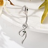 Alloy Rhinestone Snake Curved Barbell Belly Rings AJEW-R007-03P-03-3