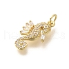Rack Plating Brass Micro Pave Cubic Zirconia Pendants X-KK-M296-10G-2