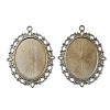 Tibetan Style Oval Pendant Cabochon Settings TIBE-473-B-RS-3