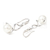 Plastic Pearl Infinity Dangle Earrings with Cubic Zirconia EJEW-Q770-03P-2