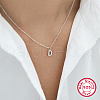 Rhodium Plated 925 Sterling Silver Cable Chains Pendant Necklaces for Women YS3386-1-2