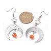 Antique Silver Alloy Star & Moon Dangle Earrings EJEW-JE05637-5