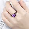 Heart Brass Micro Pave Cubic Zirconia Finger Rings FS-WG4D14B-06-2