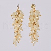 Electroplate Glass Cluster Beads Dangle Stud Earrings EJEW-JE03824-01-2