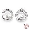 Rhodium Plated 925 Sterling Silver Peg Bails STER-T004-44P-5