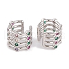 Rack Plating Brass Cubic Zirconia Ear Earrings EJEW-S219-08P-2