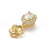 925 Sterling Silver Pave Clear Cubic Zirconia Flower Pendant Bails STER-P068-01G-2