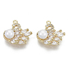 Brass Micro Pave Clear Cubic Zirconia Pendants KK-S348-558-NF-1