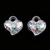 Transparent Crackle Acrylic Pendants MACR-ZX022-29G-3