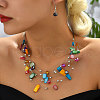 Bohemian Style Alloy & Shell Nuggets Beaded Multilayer Necklaces & Dangle Earrings Sets FS-WG9A8A7-01-1