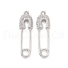 Brass Micro Pave Clear Cubic Zirconia Pendants KK-E068-VC469-2