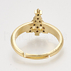 Brass Cubic Zirconia Pendants & Stud Earrings & Adjustable Rings Jewelry Sets SJEW-S043-05-3