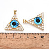 Brass Micro Pave Clear Cubic Zirconia Pendants for Women KK-T070-90A-03-3